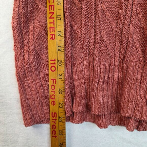 Woolrich Womens Medium Cable Knit Silk Blend Knit Coral Sweater Deadstock New - Picture 7 of 7